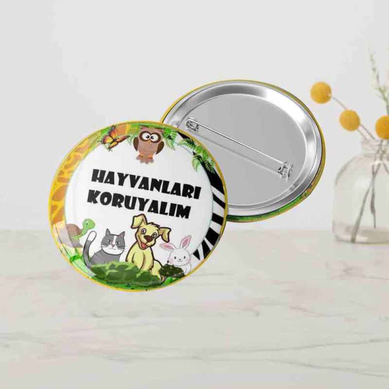 Hayvan Koruma Görevlisi Rozeti - Etkinliklere Özel Tasarım hayvan-koruma-gunu-etkinlik-rozet