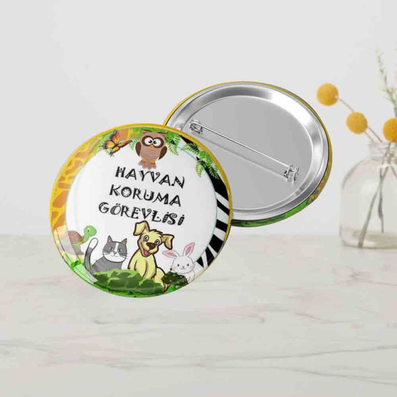 Hayvan Koruma Görevlisi Rozeti - Etkinliklere Özel Tasarım hayvan-koruma-gunu-etkinlik-rozet