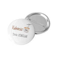 Kahvesiz Tövbe Bismillah Rozeti | Kahve Tutkunları İçin Şık Aksesuar