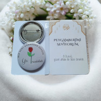 Biz Seni Görmeden Sevdik Ya Rasulallah Rozeti ve Teşvik Kartı Seti