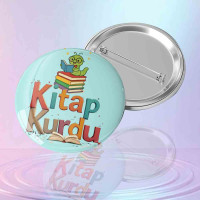 Öğrenci Motivasyon Rozeti - "Kitap Kurdu" (Sevimli Tırtıl Figürlü)