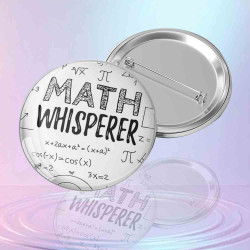 "Math Whisperer" Matematik Dehası Rozeti - Bilim ve Formül Temalı "Math Whisperer" Matematik Dehası Rozeti - Bilim ve Formül Temalı