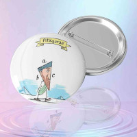 Pisagor Teoremi Karikatür Rozeti - Eğlenceli Matematik & Geometri Hediyesi