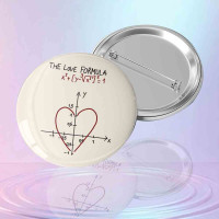 "The Love Formula" Matematik Aşk Formülü Rozeti - Kalp Eğrisi Tasarımlı