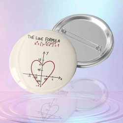 "The Love Formula" Matematik Aşk Formülü Rozeti - Kalp Eğrisi Tasarımlı