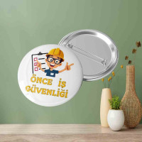 İş Güvenliği Rozeti | Özel Tasarım Metal İş Güvenliği Rozet Hediye