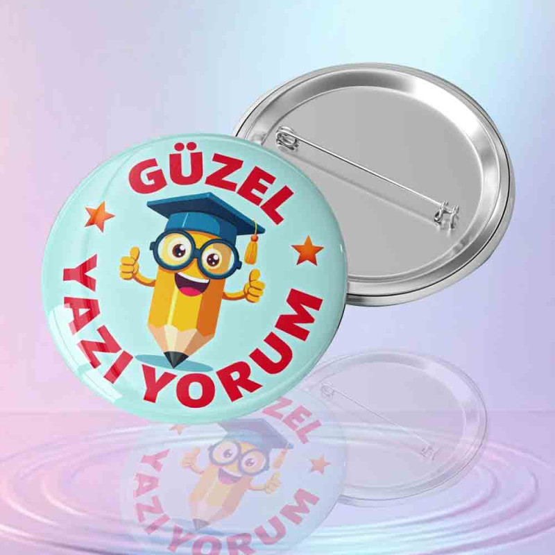 akademik-sapka-ve-gozluklu-sevimli-kalem-figurlu-guzel-yaziyorum-yazili-metal-ogrenci-motivasyon-rozeti