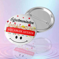 Öğretmeninden Kocaman Aferin Motivasyon Rozeti - Renkli Çocuk Tasarımlı