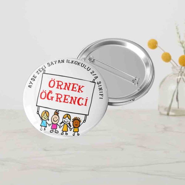örnek öğrenci buton rozeti motivasyon ödülü