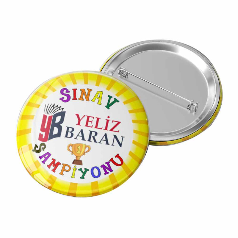 Sınav Şampiyonu Rozeti | OkulHediye.com.tr Sınav Şampiyonu Rozeti - Altın Kaplama Başarı Rozeti