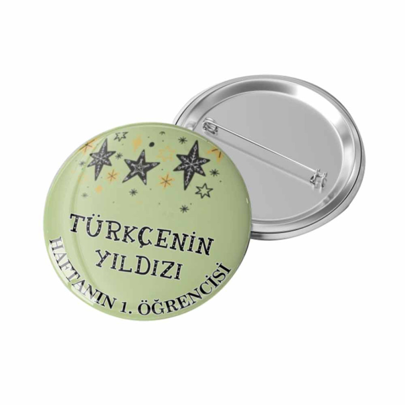 Türkçe Yıldızı Rozeti - Haftanın Öğrencisine Özel Tasarım turkce-yildizi-rozet-haftanin-ogrencisi-icin