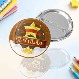 Ayın Yıldızı Rozeti - Öğrenci Ödül ve Başarı İğneli Buton Rozet Ayın Yıldızı Rozeti - Öğrenci Ödül ve Başarı İğneli Buton Rozet