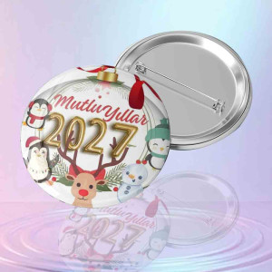 2027 Yılbaşı Özel Tasarım Rozeti - Mutlu Yıllar Temalı Öğrenci Hediyesi 2027 Yılbaşı Özel Tasarım Rozeti - Mutlu Yıllar Temalı Öğrenci Hediyesi