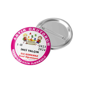 Artık Okuyorum Rozeti Pembe
