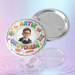 Fotoğraflı Artık Okuyorum Rozeti - Okuma Bayramı Motivasyon Ödülü Fotoğraflı Artık Okuyorum Rozeti - Okuma Bayramı Motivasyon Ödülü