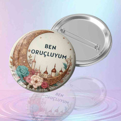 Oruç Tutuyorum Hilal İğneli Gelişmiş Rozet | Ramazan Aksesuarı Oruç Tutuyorum Hilal İğneli Gelişmiş Rozet | Ramazan Aksesuarı