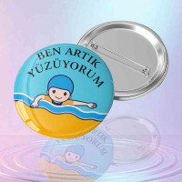 Ben Artık Yüzüyorum Rozeti | Yüzme Kursu Başarı Rozeti