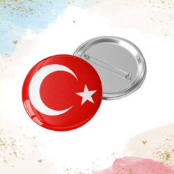 Türk Bayrağı Rozeti Metal Baskılı Rozet